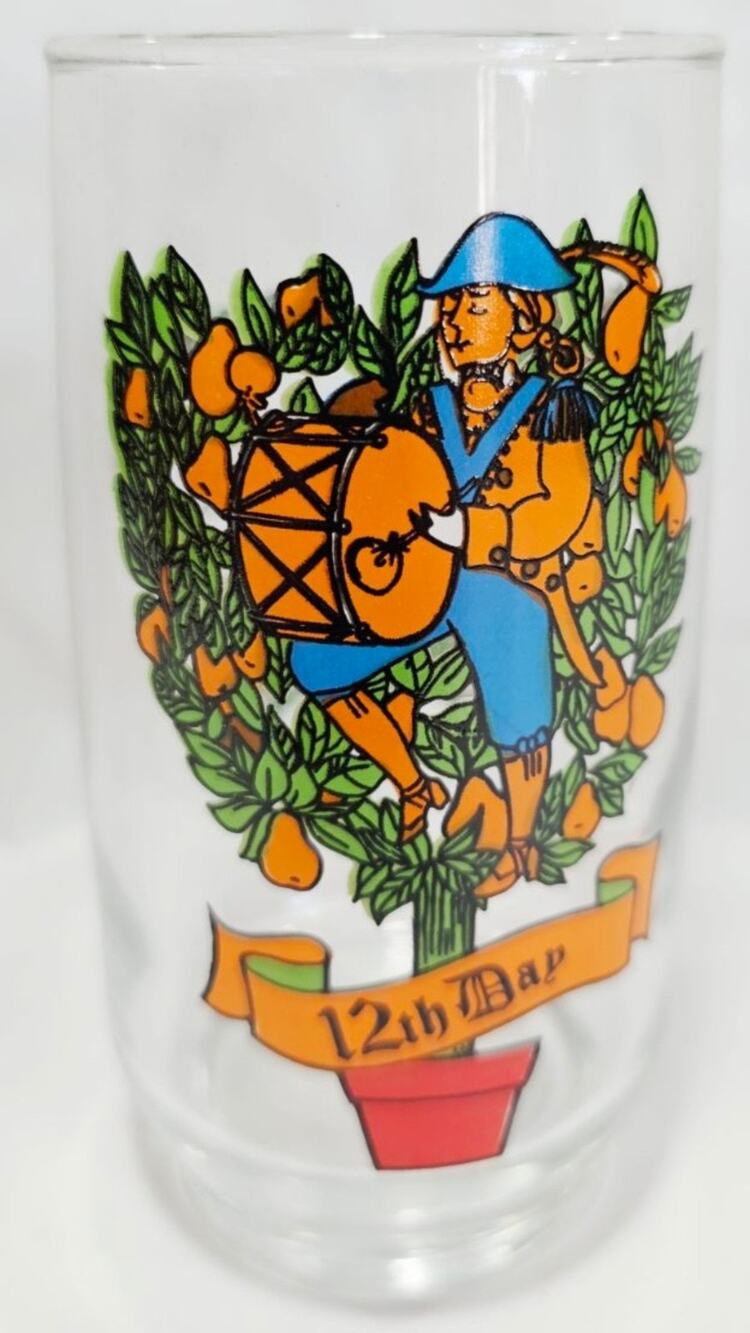 12th Day Vtg Anchor Hocking 12 Days of Christmas Glass Tumbler Replacement Glass
